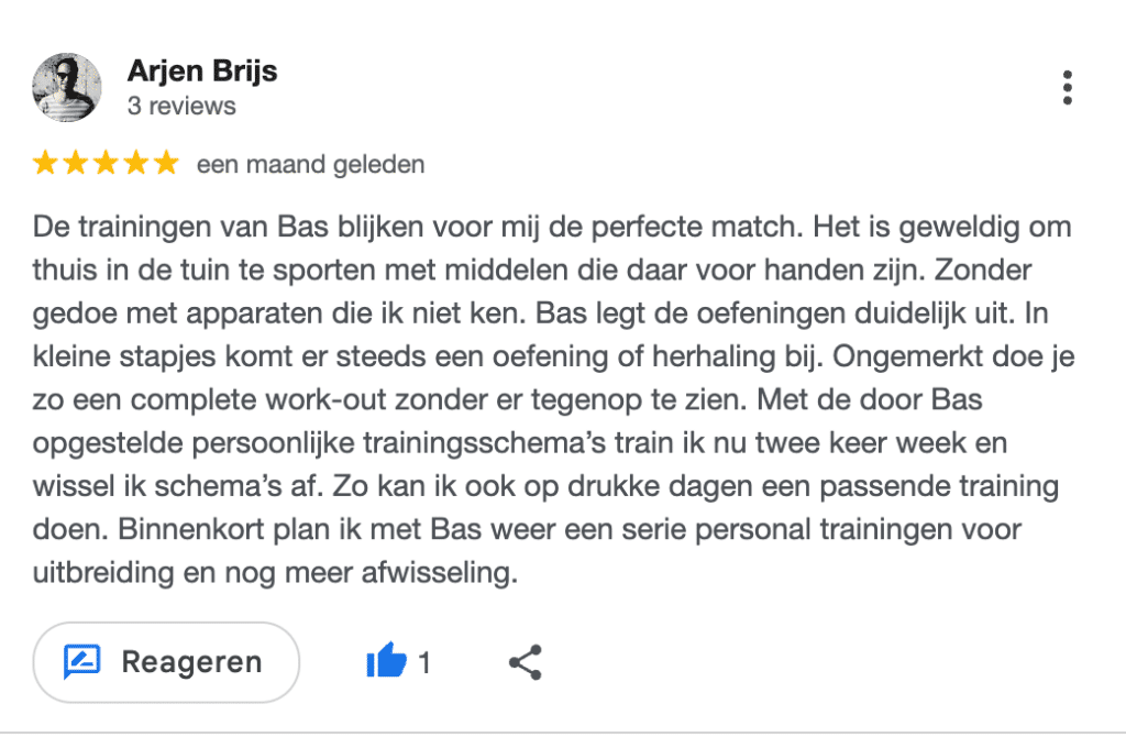 Klantreview van Arjen Brijs over BewustBAS